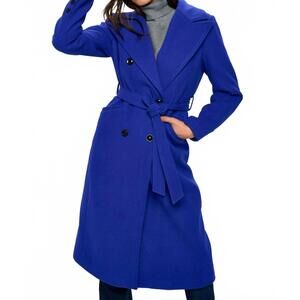 NEW COALITION LA trench long coat in blue